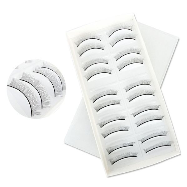 

10 pairs teaching makeup training false eyelash extensions strip beginner practice natural self adhesive individual supplies