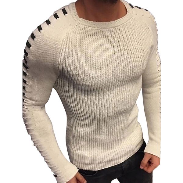 

men winter long sleeve solid knitted sweater pullover blouse male sweaters knittwear mens sweaters pull homme, White;black