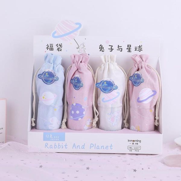 

48 pcs/lot planet gel pen cute 0.5 mm black ink signature pen school office writing supplies promotional gift