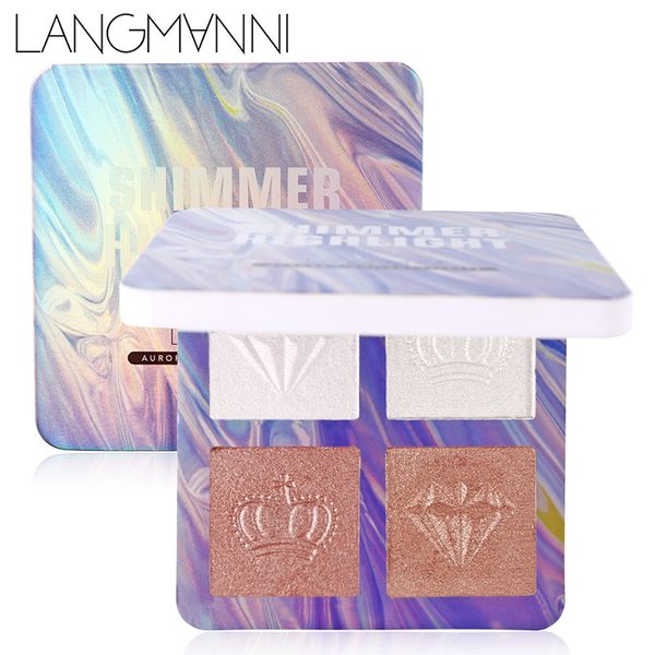 

4 colors shimmery pearlescent highlighter palette shimmering beauty makeup cosmetics trimming ldo99