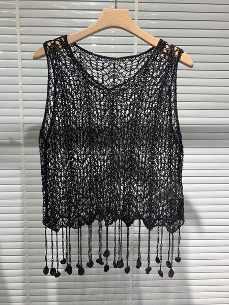 

women knitted hollow vest female casual camis tank gdnz 3.28, White