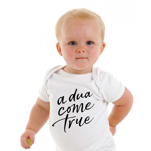 

Fashion Infant Baby Girl Boy Body Dua Come True Printed Short Sleeve Funny Cute Casual Soft Comforter Cotton 0-24M