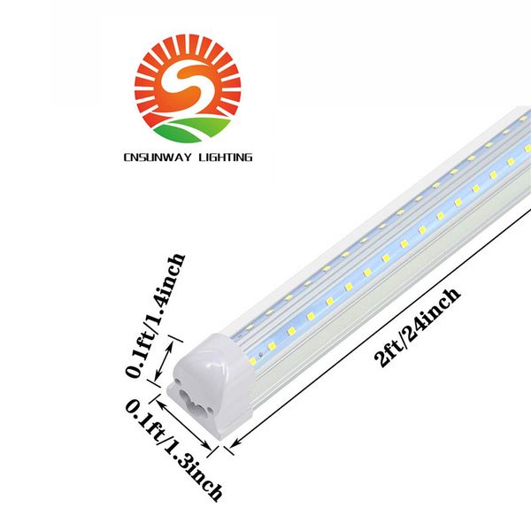 Lampadario a LED T8 -2FT 1680lm 14W 6500k Bianco Lampada da soffitto e per negozi Elettrico con cavo (confezione da 6)