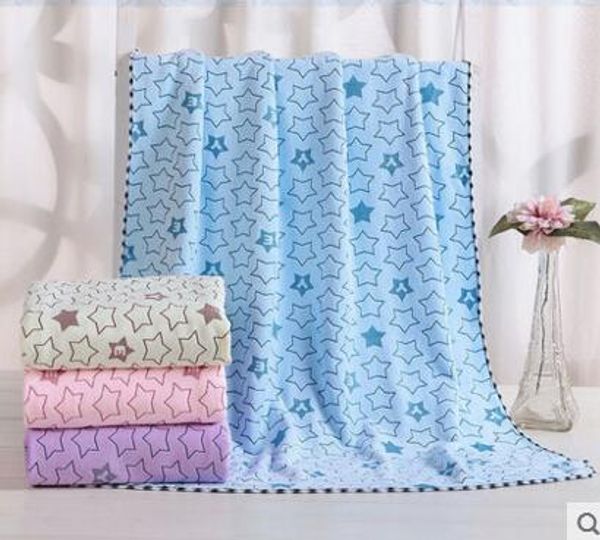 

star printed cotton absorbent large bath towel 90*180cm swimming beach towel gift