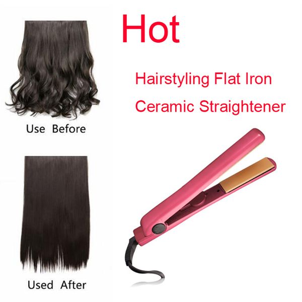 

2019 new arrival Hot Classical Pink Dazzle Litmited Edition Hairstyling Flat Iron Ceramic Straightener with Retail Box