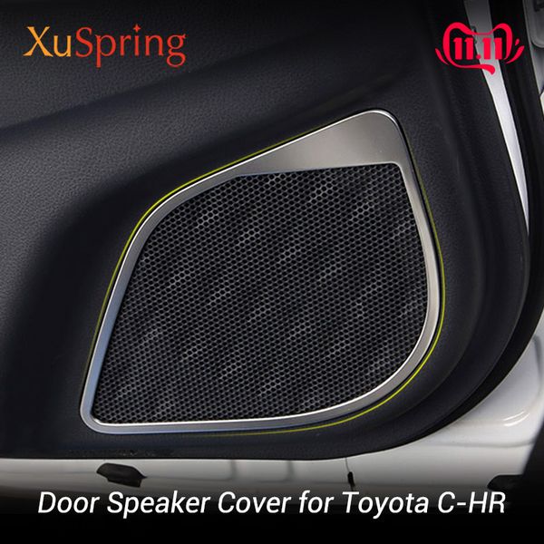 

for c-hr chr 2017-2020 door stereo speaker sound frame trim cover bezel interior mouldings accessories styling