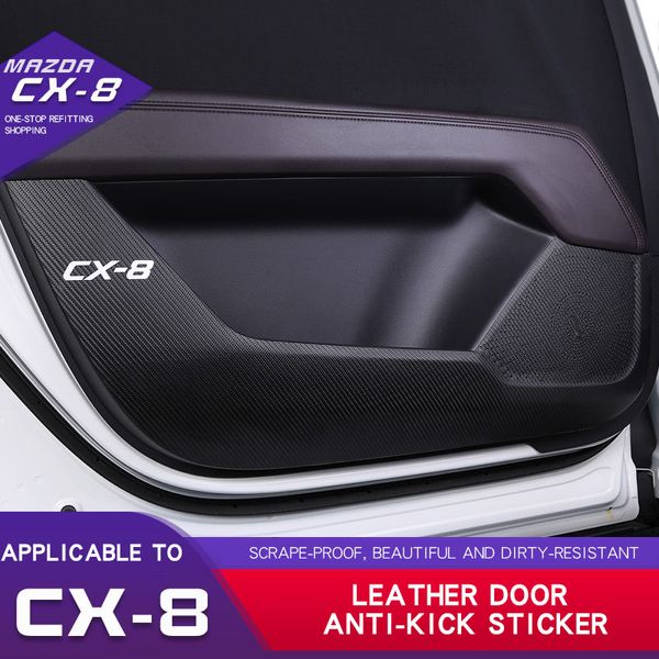 

applicable to cx-8 refitted door anti-kick pad cx8 interior decoration carbon fibre leather door decoration