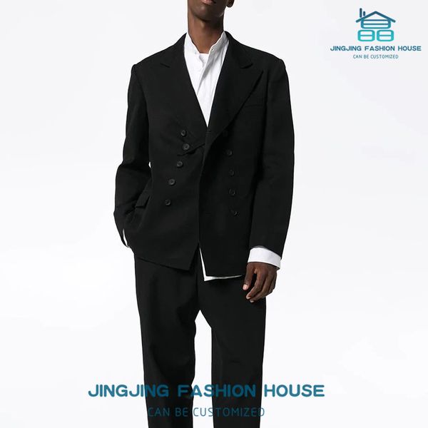 

s-6xlmen's suit casual style double breasted multiple button loose black department, White;black