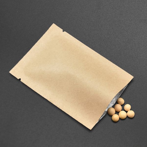 

brown kraft paper open bag coffee dried snack food storage aluminum foil paper package bags coffee tea powder packaging bag