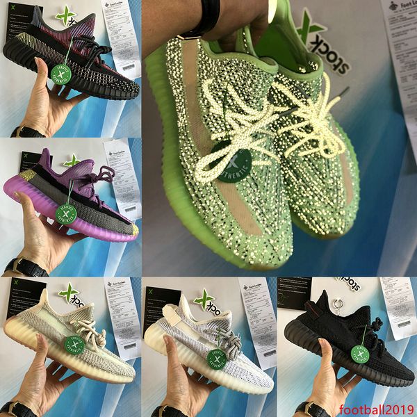 

new yecheil yeehu cloud white black static 3m reflective men women running shoes gid glow zebra clay hyperspace kanye west sports sneakers