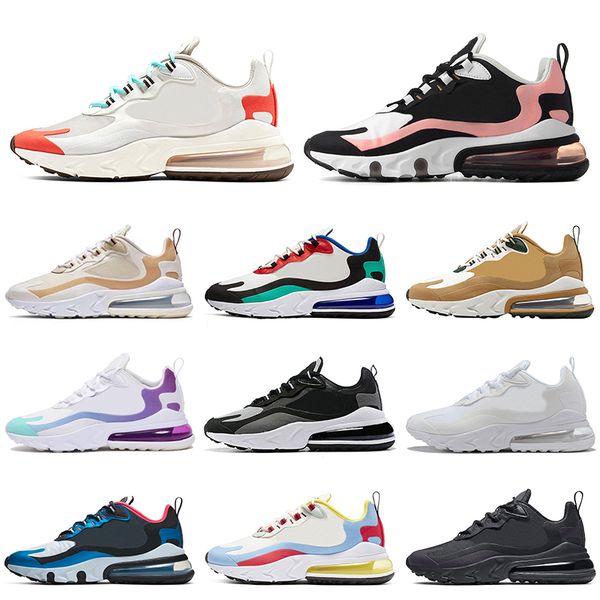 

new react mens trainers running shoes bauhuas triple black white athletics outdoor men women sports sneakers size 36-45