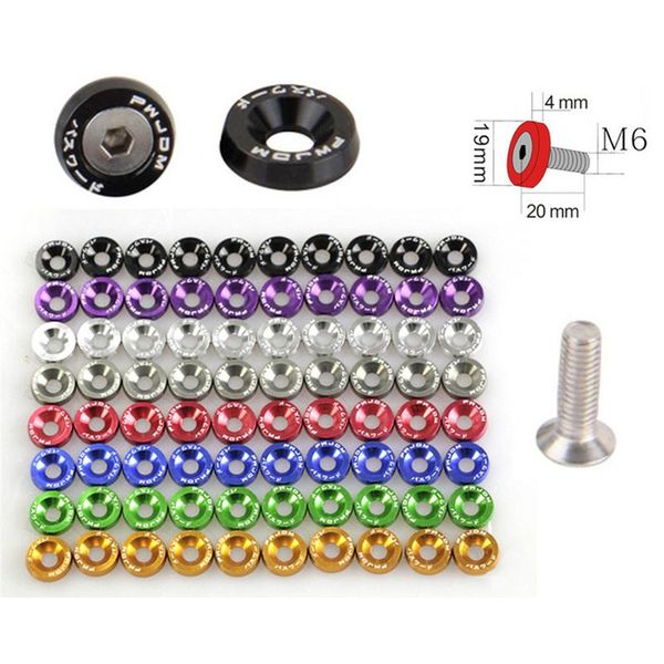 

jdm car refitting m6 pad screws accumulator protection pad nuts & bolts fender license plate screw decoration