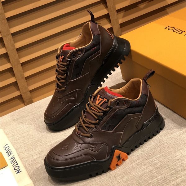 

design platform brand men's shoes men's casual sports shoes thick-soled leather wild casual shoes 39-45, Black