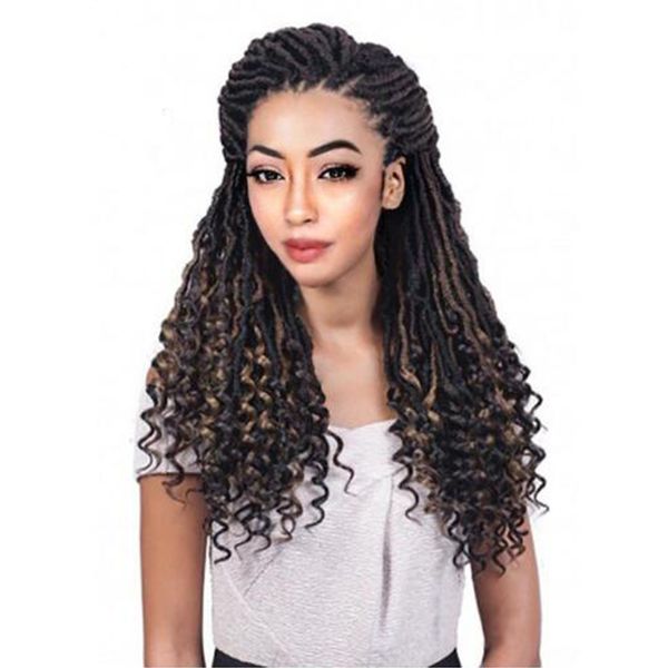 

горящие продажи! bulk 1pcs ombre браун bohemian богиня поддельный locs завитые крючком косы плетение волос крючком extensions волос синтетич, Black