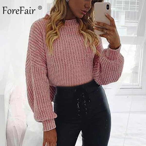 

forefair casual turtleneck sweater woman winter 2019 autumn female pullover chenille black pink white knitted solid jumper women, White;black