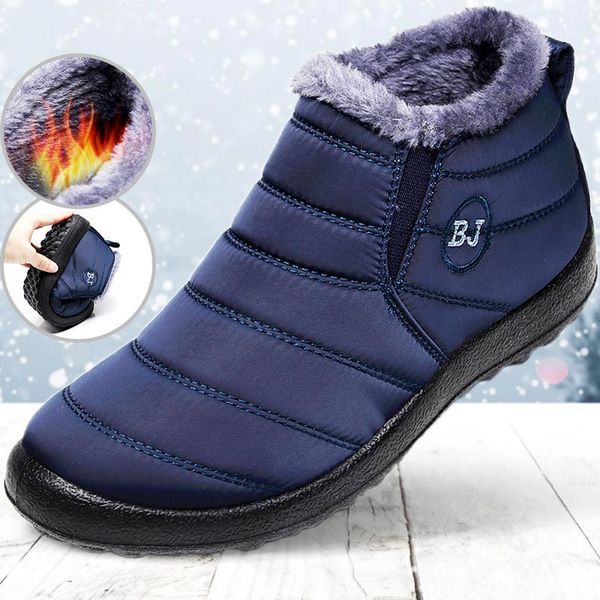 

plus size women ankle boots shoes 2019 fashion warm plush inside anti skid bottom waterproof boots woman winter snow, Black