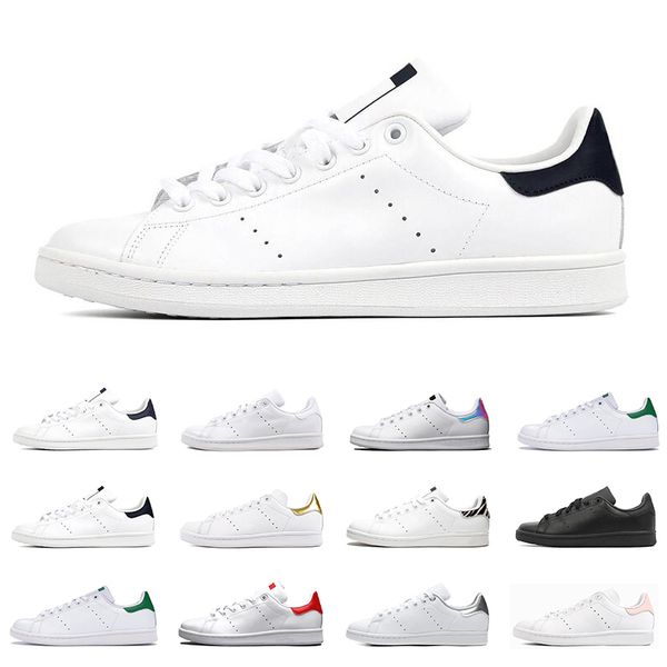 

2020 smith men women flats sneakers green black white navy red green rainbow stan mens fashion casual walking skate shoes