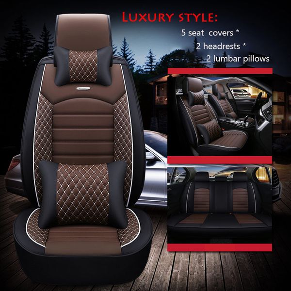 

2019 new pu leather car seat covers all universal size automobile covers for kia lexus bmw toyota hyundai waterproof car styling
