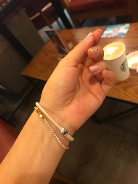 

japanese and korean-style fire cai gao shi flash diamond electroplating 18k thick gold color retention exquisite simple stack with goddess f, Black