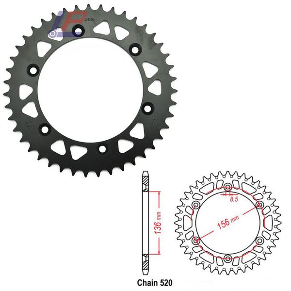 

motorcycle rear sprocket 520 38t 41t 42t 43t 44t 45t 46t for dr350 dr-z400 dr250 rgv250 dr400 gas gas 400 450 sm 250 wmx