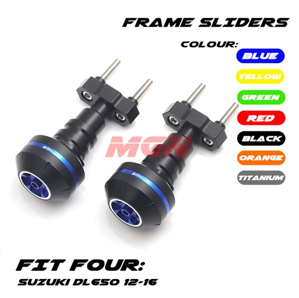 

motorcycle cnc aluminum falling protection frame sliders crash protector for v-strom dl650 dl 650 2012 2013 2014 2015
