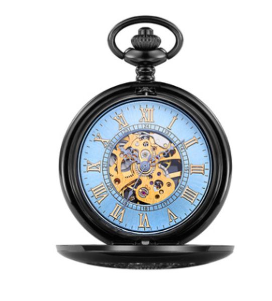 

a replacement ojina luxury large clamshell mechanical pocket watch roman carved classic mechanical fashion pocket watch, Slivery;golden