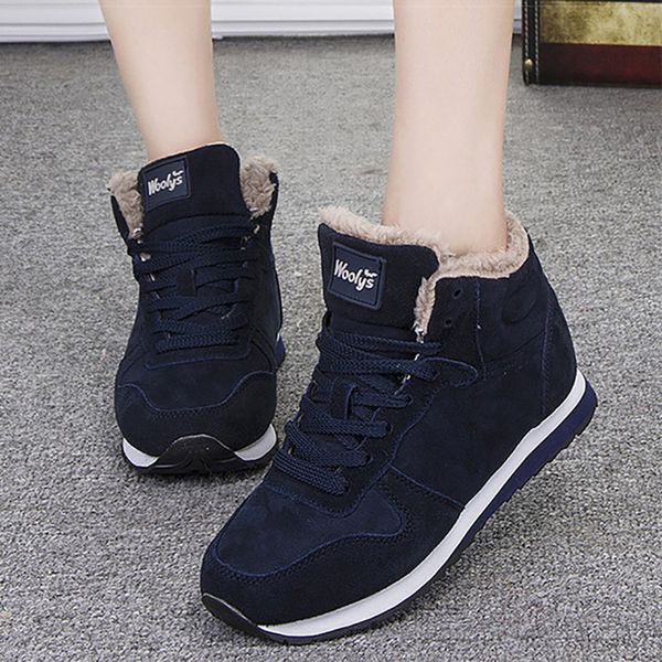

2019 new ankle boots for women winter boots plush warm snow female winter shoes women comfort shoes booties, Black