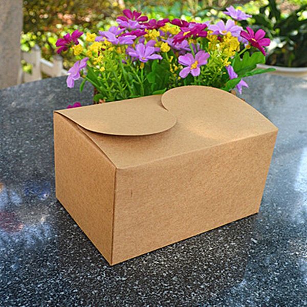 DHL Großhandel 15,5*10,5 + 8,5 cm Kraft Muffin Keks West Point Box Kraft Papier Geschenk Event Box für Snack Cookie Kuchen Verpackung Box