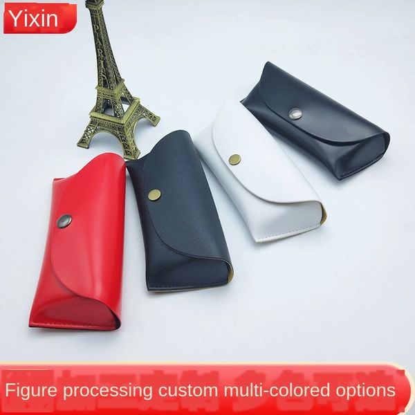 

soft bag leather case sun case glasses box high-end buckle design handmade sunglasses box