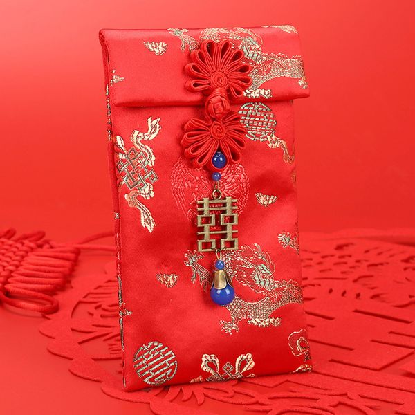 

2020 wedding birthday brocade thickened money pocket lucky hong bao chinese new year red envelopes spring festival gift bag