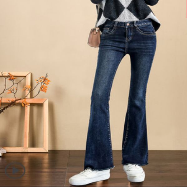 

glitter blue flared jeans since waist drape bootleg jeans show thin panty straight rongchang pants