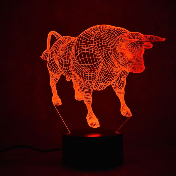 

creative lamp 3d led night light table lamp colorful visual cattle light fixture sleeping night light bulls animal shape gifts