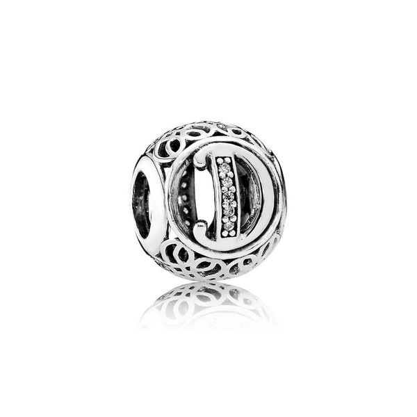 

новый 100% стерлингового серебра 925 1: 1 791848cz винтаж d ажурный шарм старинные ювелирные изделия бутик юбилей подарок личности, Black