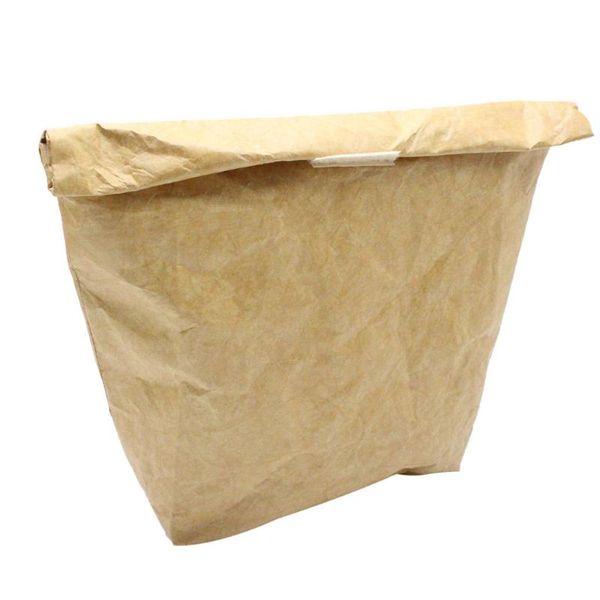 

foldable reusable leakproof paper lunch bag container large capacity kids boy women thermal cooler insulated kraft #y5
