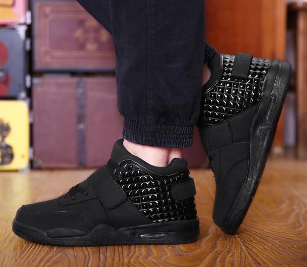 

2019 fashion casual leather men shoes ventilation sports runing flat shoes non-slip four seasons shoes for business work young students y103, Black