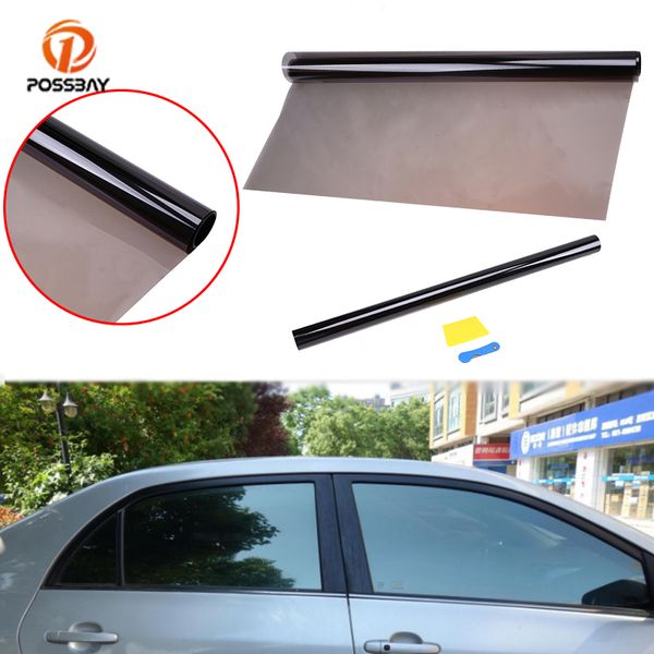 

possbay 50*300cm black car window tint film roll vlt 1% auto glass tinting film house office sunshade solar protection foil