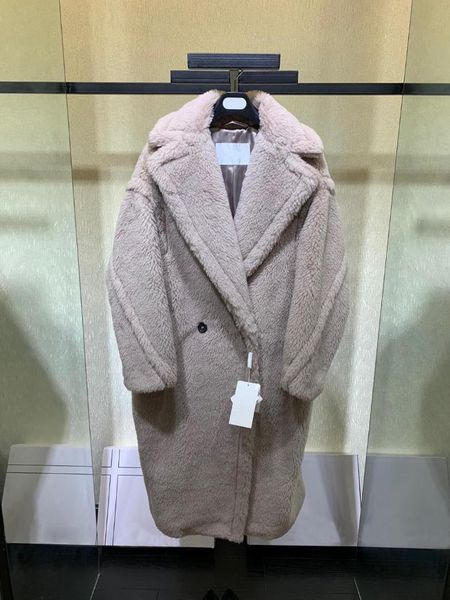 

women winter warm long coat loose fur jacket, Black