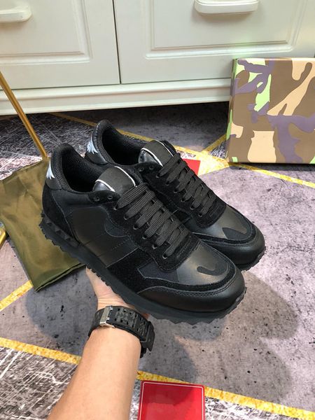 

2021 r men women casual shoes red bottom studded spikes real luxurys sneakers black red fashion leather low-sho