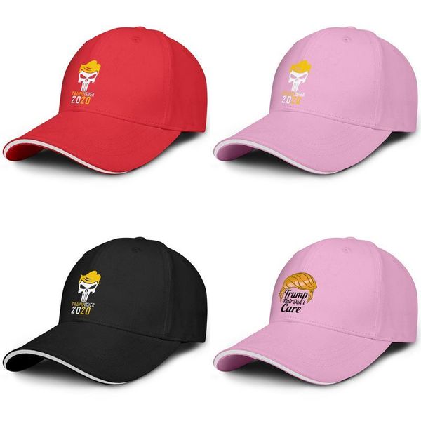

trumpisher2020 fashion baseball sandwich hat blank cute truck driver cap trumphair trump hair punisher logo skull shaped trump, Blue;gray