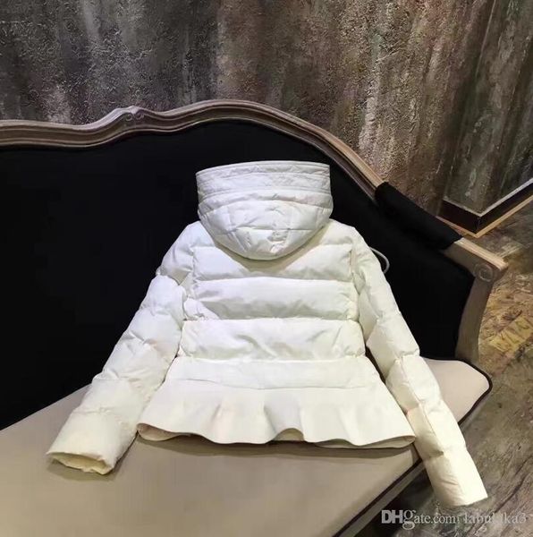 

новый стиль куртка женщин короткий стиль теплый вниз пальто одежда женская с капюшоном вниз куртка черного белого цвета платье пальто, Black