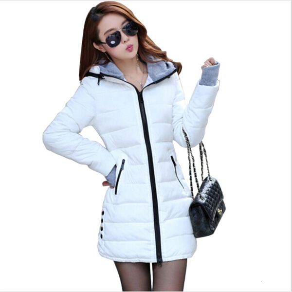 

women's cotton-padded jacket 2019 winter medium-long down cotton plus size jacket female slim ladies jackets and coats y190926, Black;white