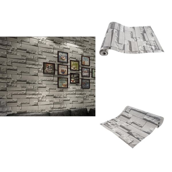

2pcs non-woven wall paper roll brick wallpaper for living room tv background