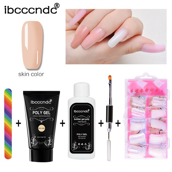 

poly gel varnish set quick builder extension hard gel uv led lacquer brush nail tips jiu55
