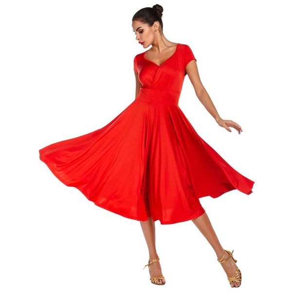 

stage wear feecolor dancewear dress ballroom dance latin national, Black;red