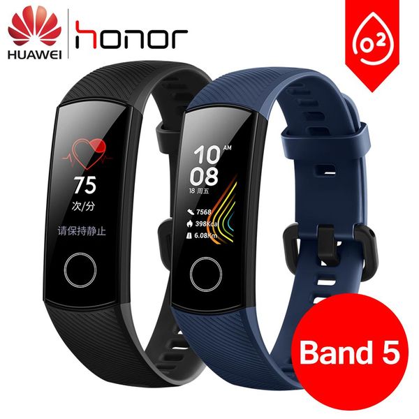 

original huawei honor band 5 smart wristband blood oxygen color touchscreen waterproof swim heart rate sleep snap bracelet