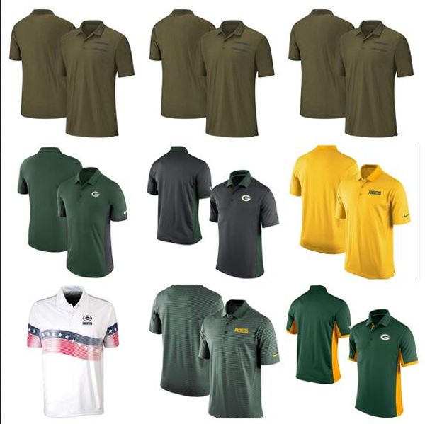 

men's green bay style packer team stadium performance salute to service sideline polo shirt, Blue;black