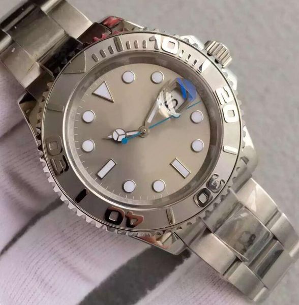 

factory supplier sapphire 40mm automatic mechanical gray dial stainless steel monobloc 116622 mens men's watch watches, Slivery;brown