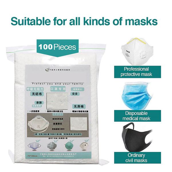 

100pcs face mask filter pad anti influenza pollution dustproof breathing safety mouth caps suitable for kf94 n95 kn95