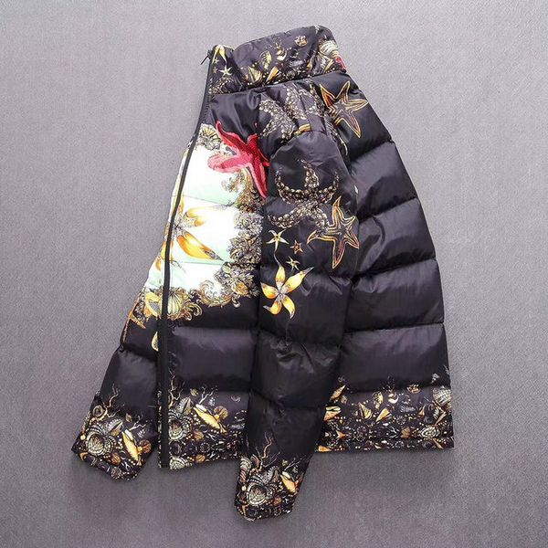 

medusa mens designer down jacket luxury starfish printing brand jackets fashion italy brand logo casual sports personality wild coat, Black