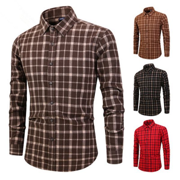 

осенью и зимой японская мужская рубашка новый цвет спиннинг полиэстер хлопок промытого плед рубашку с длинными рукавами мужчин, White;black